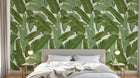 Design L0476 — Papier peint Pattern feuilles bananier vert repete — Novomur