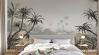 Design SD0032 — Papier peint Palmier Tropical Noir et Blanc — Novomur