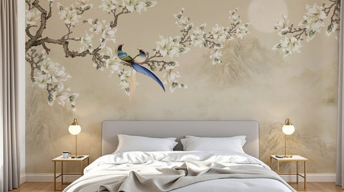 Design SD0103 — Papier peint Magnolia & Oiseaux — Novomur