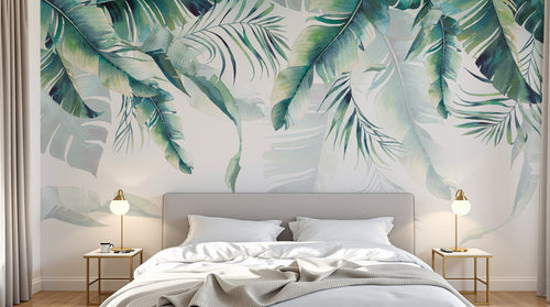 Design SD0116 — Papier peint Palmier Tropical Vert - Collection 1 — Novomur