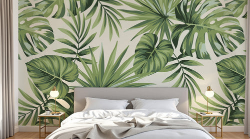 Design SD0468 — Papier peint Palmier Tropical Vert - Collection 4 — Novomur