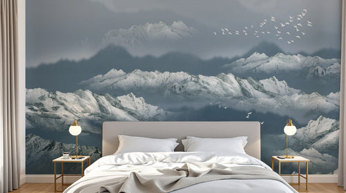 Design SK0177 — Papier peint Paysage Montagne Réaliste — Novomur
