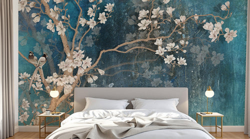 Design SK0283 — Papier peint Cerisier Blanc et Prunier — Novomur