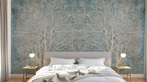Design SK0338 — Papier peint Forêt Pins et Sapins - Collection 1 — Novomur