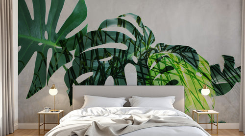 Design SK0440 — Papier peint Palmier Tropical Vert - Collection 4 — Novomur