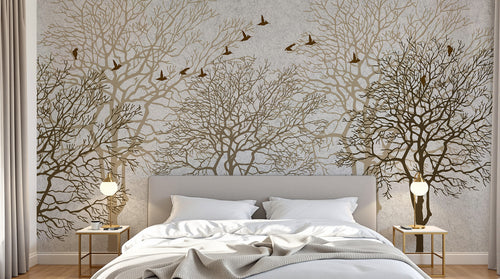 Design SK0549 — Papier peint Forêt Pins et Sapins - Collection 2 — Novomur