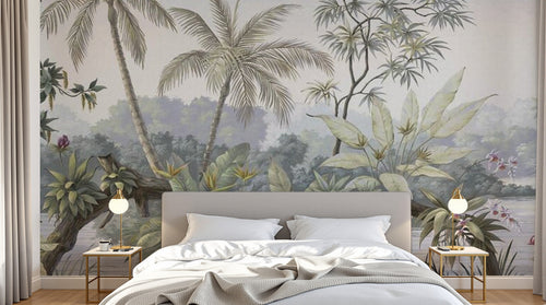 Design SK0551 — Papier peint Palmier Tropical & Jungle Dense — Novomur
