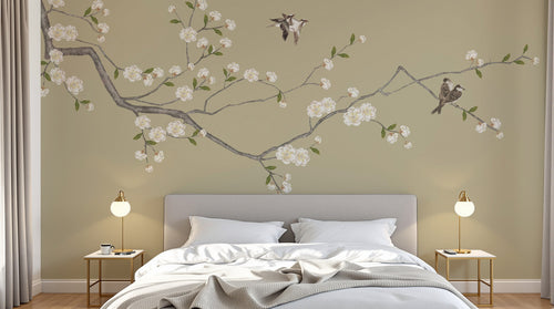 Design SK0756 — Papier peint Cerisier en Fleurs — Novomur
