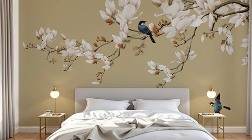 Design SK0777 — Papier peint Cerisier Blanc et Prunier — Novomur