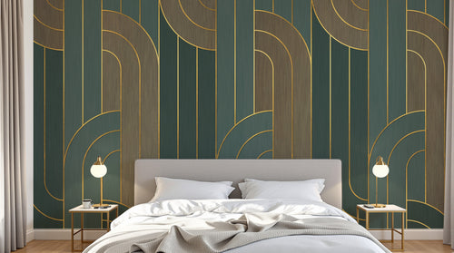 Design SK0975 — Papier peint Art Abstrait Bauhaus Beige - Collection 1 — Novomur