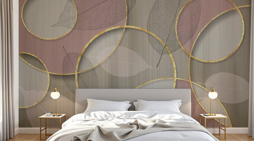 Design SL0082 — Papier peint Art Déco Éventails et Or - Collection 2 — Novomur