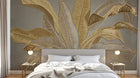 Design SL0175 — Papier peint Bananier dore relief fond gris — Novomur