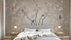Design SL0199 — Papier peint Arbre oiseaux exotiques chinoiserie beige — Novomur