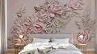 Design SL0238 — Papier peint Roses ruban relief 3D rose pale — Novomur