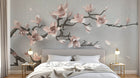 Design SL0283 — Papier peint Magnolia rose pale 3D relief gris — Novomur
