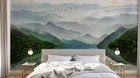 Design SL0364 — Papier peint Vallee chinoise brumeuse lac barques — Novomur