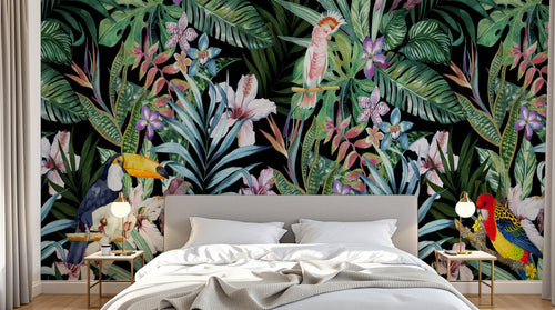 Design SL0377 — Papier peint Palmier Tropical & Jungle Dense — Novomur