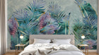 Design SL0450 — Papier peint Bananiers palmes multicolores aquarelle pop — Novomur