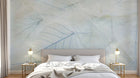 Design SL0502 — Papier peint Feuilles squelettes transparentes pastel — Novomur