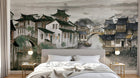 Design SL0506 — Papier peint Village chinois lac maisons toits noirs — Novomur
