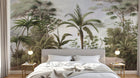Design SL0521 — Papier peint Paysage tropical palmiers vintage aquarelle — Novomur