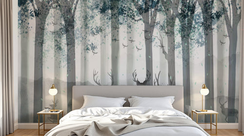 Design SL0588 — Papier peint Forêt Pins et Sapins - Collection 1 — Novomur