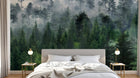 Design SL0835 — Papier peint Foret pins brumeuse photo realiste — Novomur