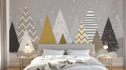 Design SL0869 — Papier peint Sapins motifs scandinave neige enfant — Novomur