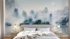 Design ZX0254 — Papier peint Paysage karstique vert lac voiliers — Novomur