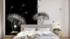Design ZX0420 — Papier peint Pissenlits noir blanc divise abstrait — Novomur