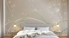 Design ZX0484 — Papier peint Pissenlits lignes ondulantes beige — Novomur