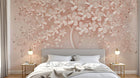 Design ZX0512 — Papier peint Arbre fleurs roses 3D fond poudre — Novomur