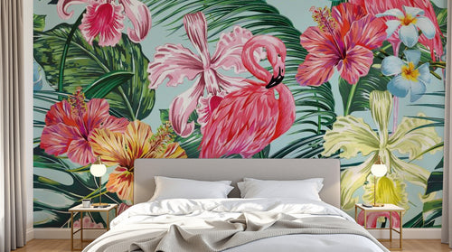 Design ZX0534 — Papier peint Palmier Tropical & Jungle Dense — Novomur