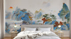Design ZX0551 — Papier peint Paysage chinois pagode montagnes karstiques — Novomur