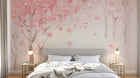 Design ZX0567 — Papier peint Cerisier rose foret vintage pastel — Novomur