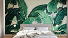 Design ZX0595 — Papier peint Bananier vert vif fond creme — Novomur