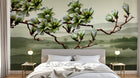 Design ZX0743 — Papier peint Magnolia vert paysage brumeux lac — Novomur