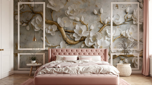 Design A0103 — Papier peint Floral Pivoines et Roses - Collection 1 — Novomur