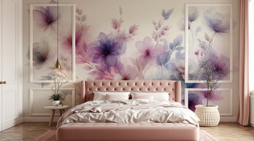 Design A0121 — Papier peint Floral Pivoines et Roses - Collection 1 — Novomur