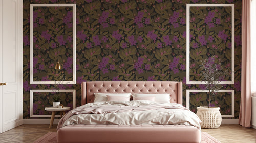 Papier peint Liberty Floral Anthracite - Sur mesure - Design A0244