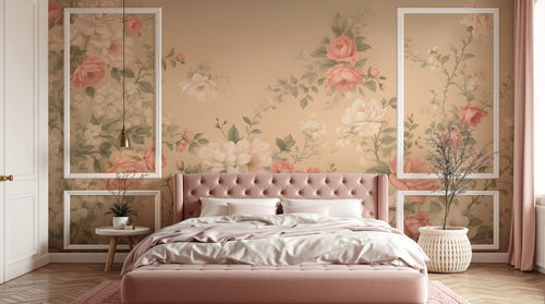 Design A0250 — Papier peint Floral Pivoines et Roses - Collection 2 — Novomur