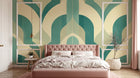 Design A0433 — Papier peint Art Déco Éventails et Or - Collection 1 — Novomur