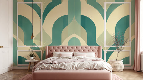 Design A0433 — Papier peint Art Déco Éventails et Or - Collection 1 — Novomur
