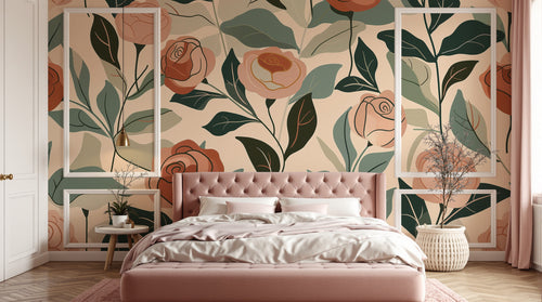 Design A0552 — Papier peint Floral Pivoines et Roses - Collection 2 — Novomur