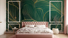 Design A0582 — Papier peint Art Déco Éventails et Or - Collection 1 — Novomur