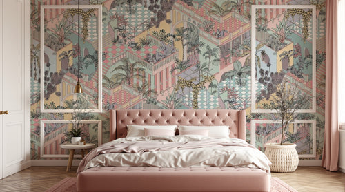Design D0168B — Papier peint Art Déco Éventails et Or - Collection 2 — Novomur
