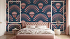 Design D0199 — Papier peint Art Déco Éventails et Or - Collection 2 — motif grand — Novomur