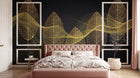 Design D0336 — Papier peint Art Déco Éventails et Or - Collection 1 — Novomur