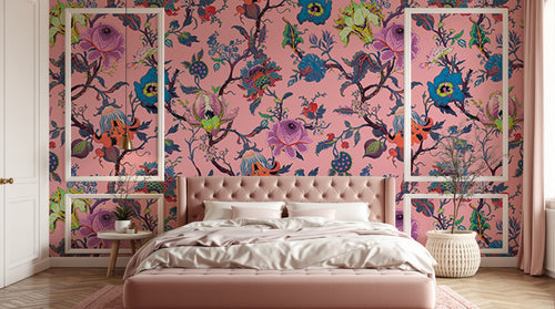 Design D0701 — Papier peint Floral Vintage Baroque — motif grand — Novomur