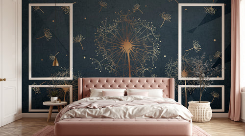 Design SK0441 — Papier peint Art Déco Éventails et Or - Collection 2 — Novomur